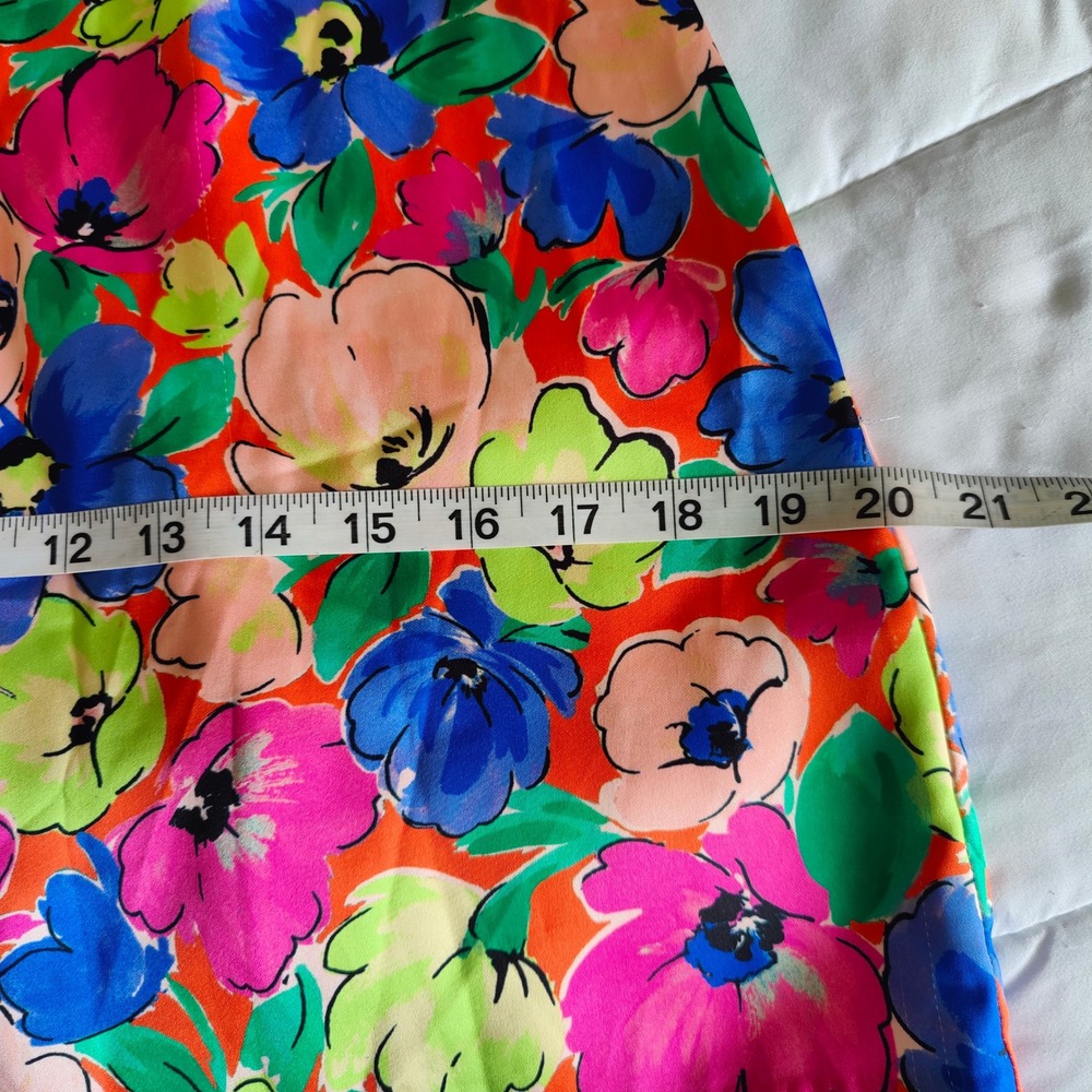 ROTATE Birger Christensen Floral Satin Puff Sleeve Mini Dress Open Back US 10 - Picture 15 of 16